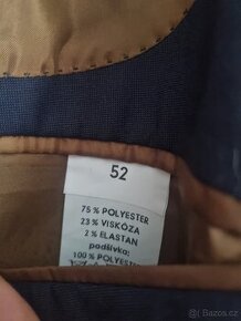 Pánský oblek Ševčík Prostějov vel. 52 s vestou - 2