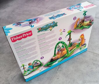 Hrací dečka rainforest se zvířátky a hrazdičkou Fisher price - 2