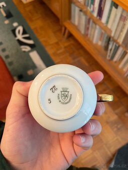 porcelánový pozlacený fialový set - 2