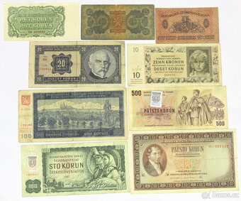 Pěkná sada starých Československých bankovek - Konvolut - 2