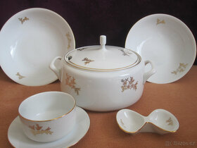 porcelánová polévková mísa s několika doplňky - 2
