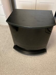 TV stolek na kolečkách - černý se sklem - 2