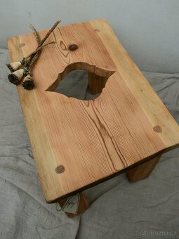 Napařovací dřevěná stolička sedatko zidle modřín - 2
