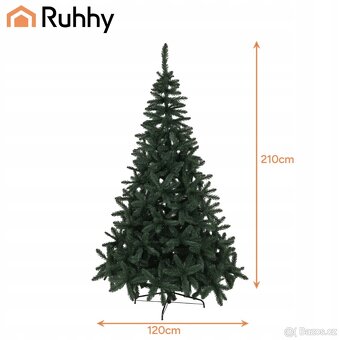 Umělý vánoční stromeček 210 cm, průměr 120 cm - 2