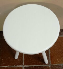 Květinový stolek na trojnožce bílý - 2