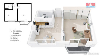 Pronájem bytu 1+1, 33 m², Prostějov, ul. Libušinka - 2