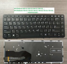 Klávesnice: HP 850 840 G1 G2// 850 855 G3 G4 Zbook 15UG3 - 2