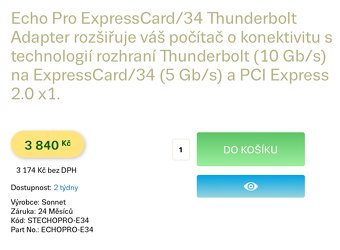 Sonnet Echo ExpressCard/34 Pro Thunderbolt 2 Adapter - 2