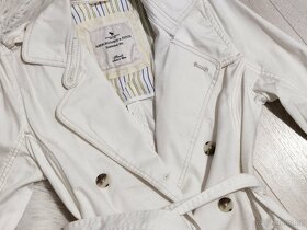 dámský přechodový kabát trenčkot smetanový vel S - 2