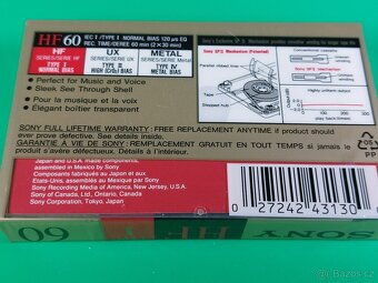 MC Audiokazeta Kazeta SONY HF 60 B nová zabalená - 2