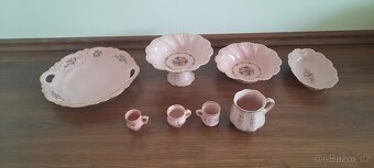 Růžový zlacený porcelán - 2