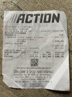 Bazén Intex, 2x3m s konstrukci - 2