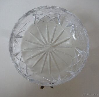 Starožitná skleněná mísa - broušené křišťálové sklo - 2