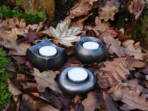 svícen na čajovou svíčku ocelový kovaný, různé druhy - 2