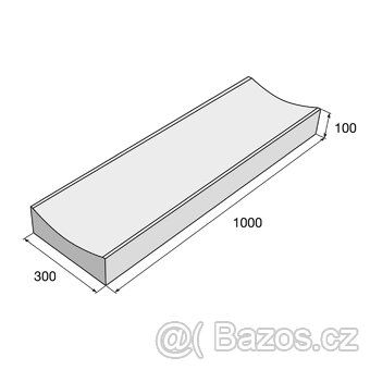 4x Betonový odvodňovací žlab 30x100x10 - 2