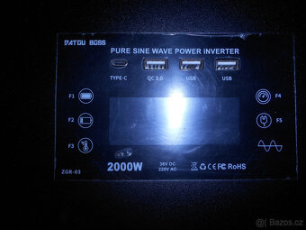 Střídač 36V na 230V, jmenovitý trvalý výkon 2200W - 2