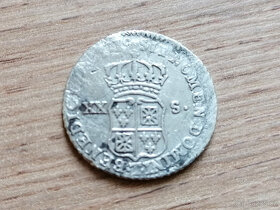 Stříbro 1/6 Ecu 1719 král Ludvík XV. stříbrná mince Francie - 2