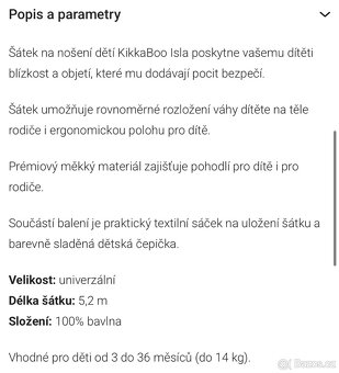 Šátek na nošení dětí KikkaBoo - 2