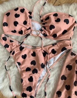 Nové dámské plavky se srdíčky a se sukýnkou M/L - 2