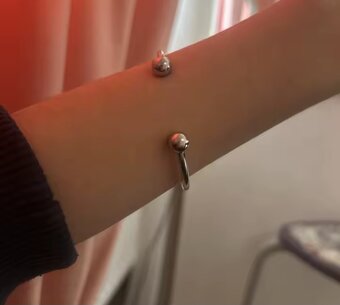 Nový dámský stříbrný kuličkový náramek 925 Uni vel - 2