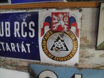 VELKÁ SMALTOVANÁ CEDULE AUTOKLUB RČS - - 2