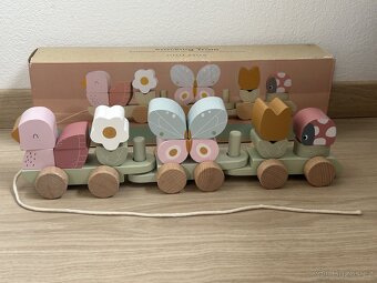Dřevěný vláček - Little Dutch - květiny a motýli - 2