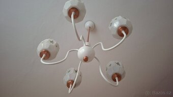 retro 5 ramenný lustr DRUKOV-bílá-mosaz - 2