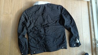 Jeansová vyteplená černá bunda XL - 2