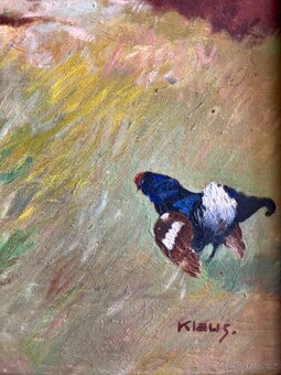 Obraz - Klaus, Tetřev, olej na dřevě 29x23 - 2