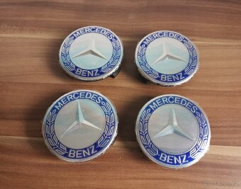 Středové krytky Mercedes 75mm černé modré červené pokličky - 2