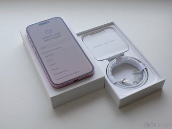 APPLE iPhone 15 128GB Pink - ZÁRUKA 12 MĚSÍCŮ - JAKO NOVÝ - 2
