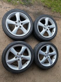 Prodám sadu Alu disků MAZDA 7Jx17H2 ET55 + pneu 215/45/17 - 2