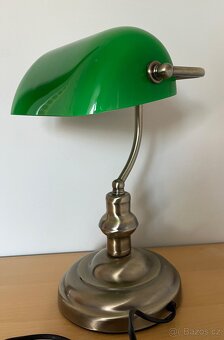Stolní lampa v bankéřském stylu, zelená - 2
