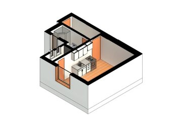 Pronájem městského bytu 1+kk (29,42 m²) – Louny, Husova 1071 - 2