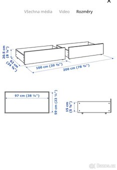 Malm IKEA úložné díly pod postel (4ks) - 2