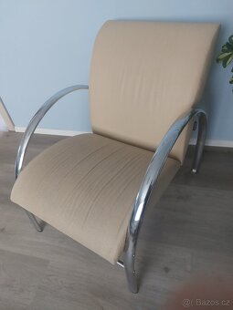 Křesílko/křeslo (2ks) ekokůže,chrom - 2