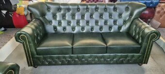 Sedačka kožená Chesterfield - 2