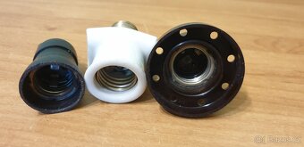 Porcelánová objímka, bakelitové objímky, retro E27zlodějka - 2