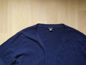 dámský Esmara tm.modrý svetr cardigan slabý ,vzor,46/L-XL - 2