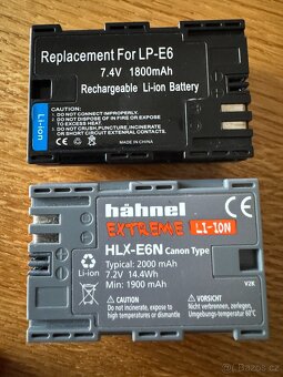 Dvě baterie LP-E6 1800 a 1900 mAh - 2