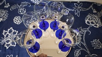 SKLENIČKY COBALT VINTAGE "NEPTUNE" CRISTAL D ARQUES DURAND - 2