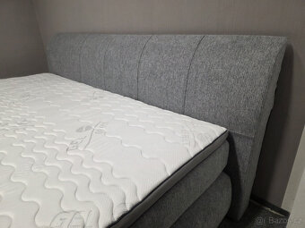 Nová EXTRA VELKÁ boxspring postel 240x200 cm šedá - 2
