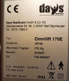 Pation Lifter omnilift 170E, elektrický pojízdný zvedák - 2