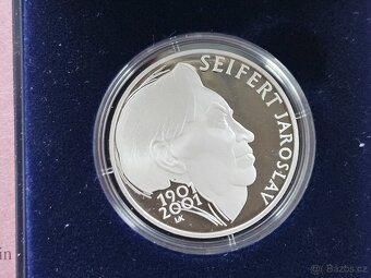 200 Kč 2001 - Jaroslav Seifert PROOF - stříbrná mince - 2