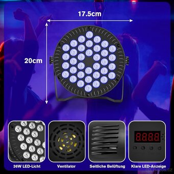 4 ks Katomi KDMX-512 36 W DMX512 PAR světlo - 2