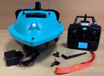 Tříkomorová MODRÁ loďka GPS s baterií 12000mAh včetně obalu - 2