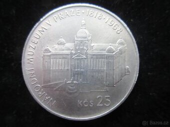 Stříbrná mince 25 KČ z roku 1968 - 2