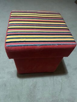 Čalouněný semišový taburet - 2