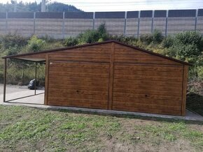 Plechová garáž 6x5+1m - 2