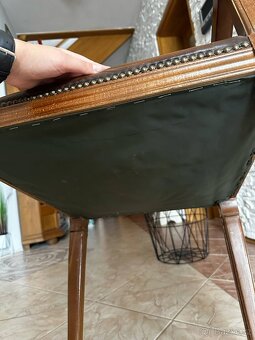 STAROŽITNÉ KŘESLO (SECESE) KOMBINACE DŘEVO-KŮŽE - 2